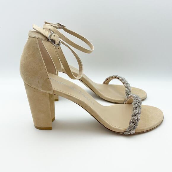 Stuart Weitzman Womens Nearlynude Highshine Sandal Size 11 Adobe Beige Heel NWOB - Picture 3 of 13